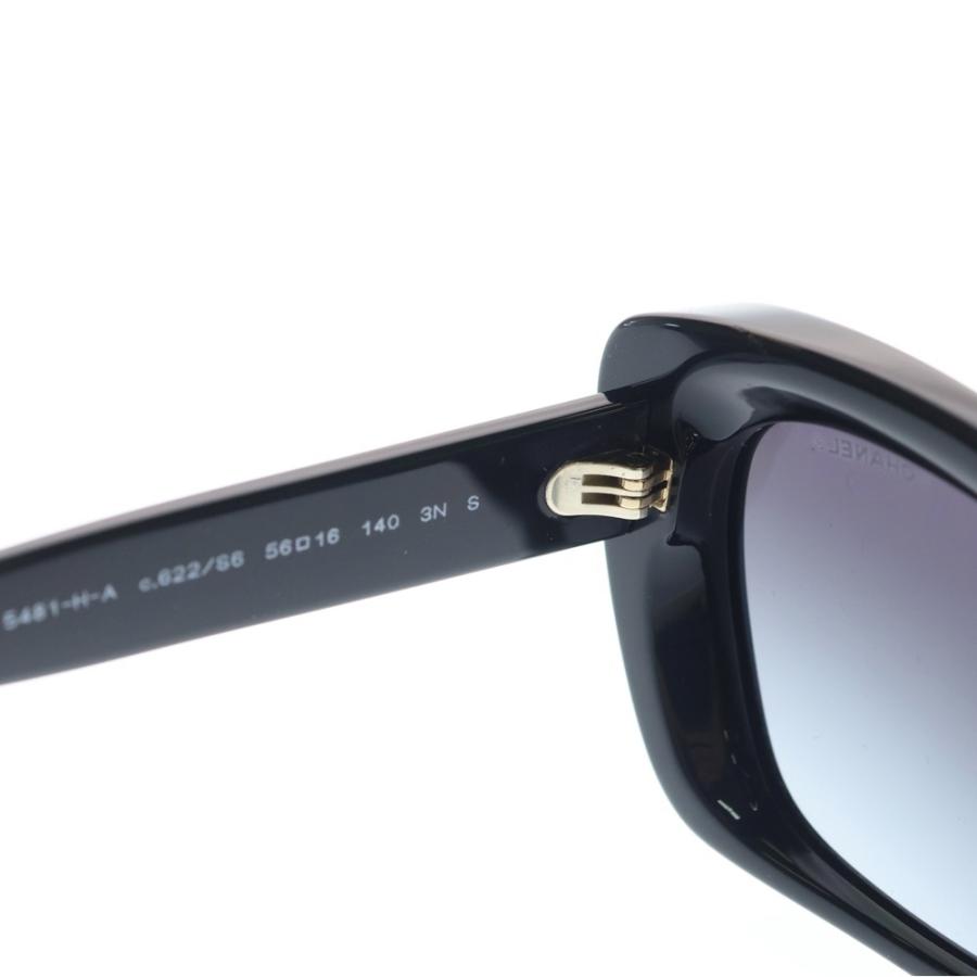 CHANEL シャネル 5481-H-A フォックスフレーム パール ココマーク サングラス メガネ ブラックの画像