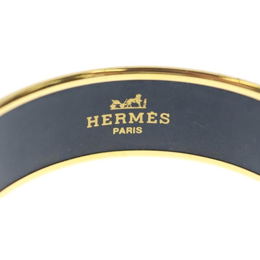 HERMES（エルメス） エマイユGM 馬車柄 バングル レッド/ゴールド