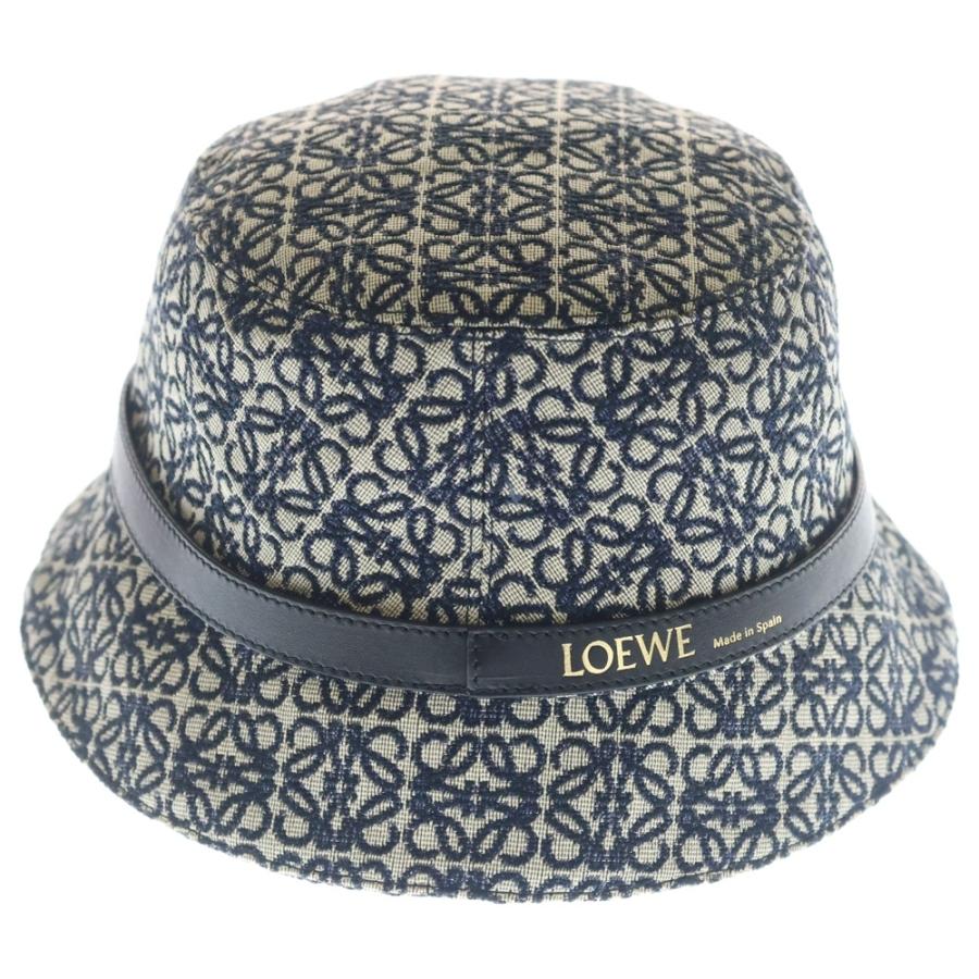 LOEWE（ロエベ） アナグラムジャガード バケットハット 帽子 ネイビー