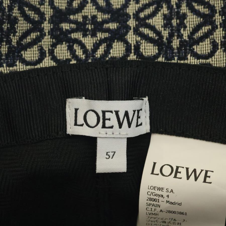 LOEWE（ロエベ） アナグラムジャガード バケットハット 帽子 ネイビー