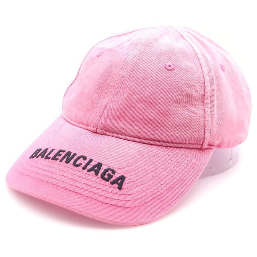 BALENCIAGA バレンシアガ ロゴエンブロイダリー コットン 6パネルキャップ 帽子 ピンク BALENCIAGA（バレンシアガ） ロゴエンブロイダリー コットン 6パネル