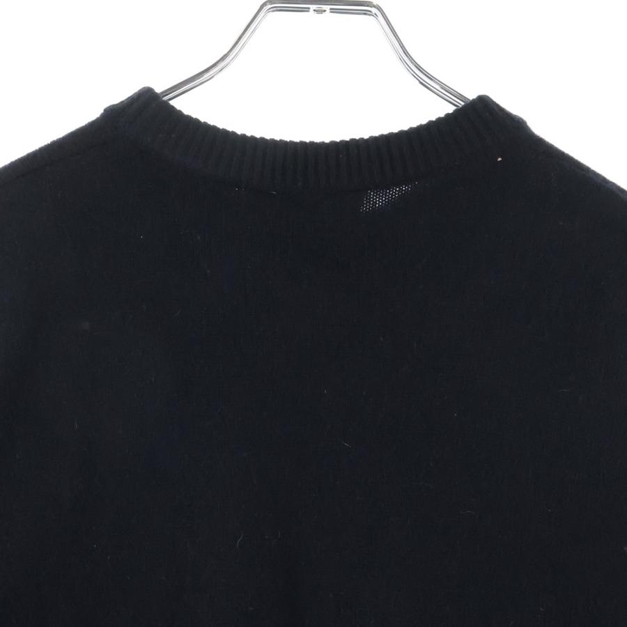 BALENCIAGA バレンシアガ ロゴエンブロイダリー カシミヤ クルーネックニット セーター ブラック 681983 T4124