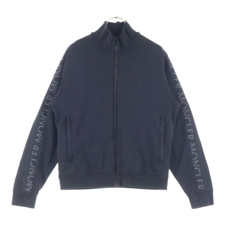 MONCLER モンクレール 22SS ZIP UP CARDIGAN サイドロゴプリント ジップアップ スウェット ブラック H10918G00033 MONCLER（モンクレール） 22SS ZIP UP CARDIGAN サイドロゴプリント