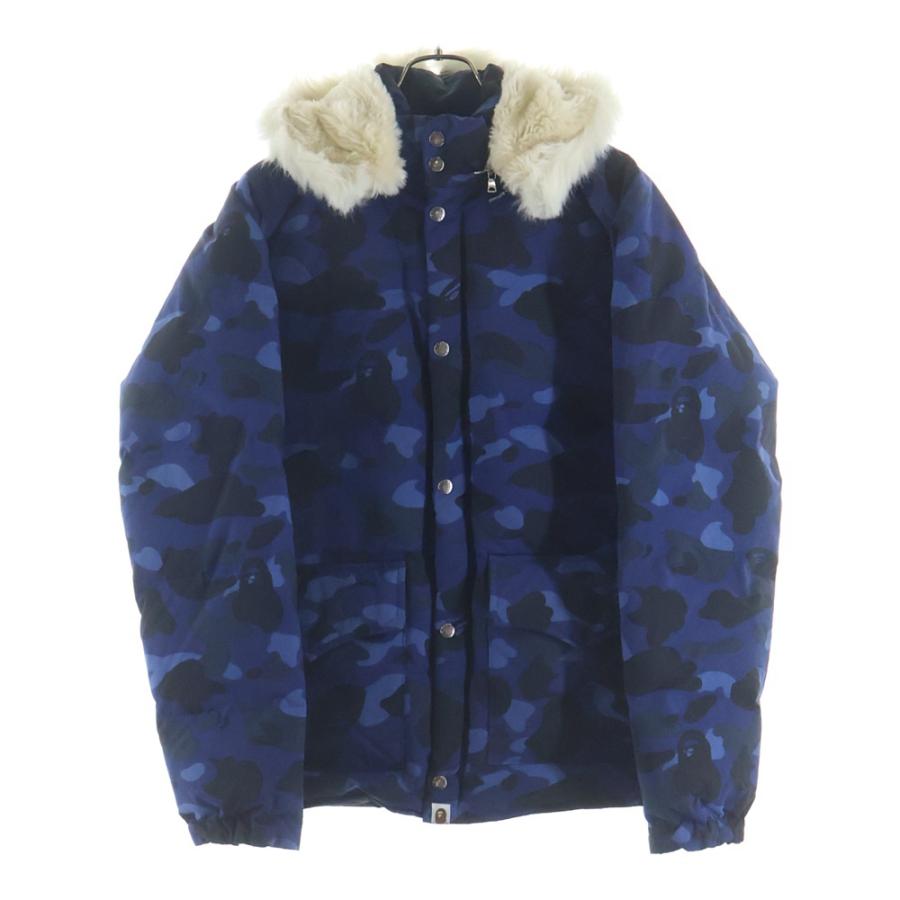 A BATHING APE（アベイシングエイプ） カモ柄 ファーフーデッドダウン 