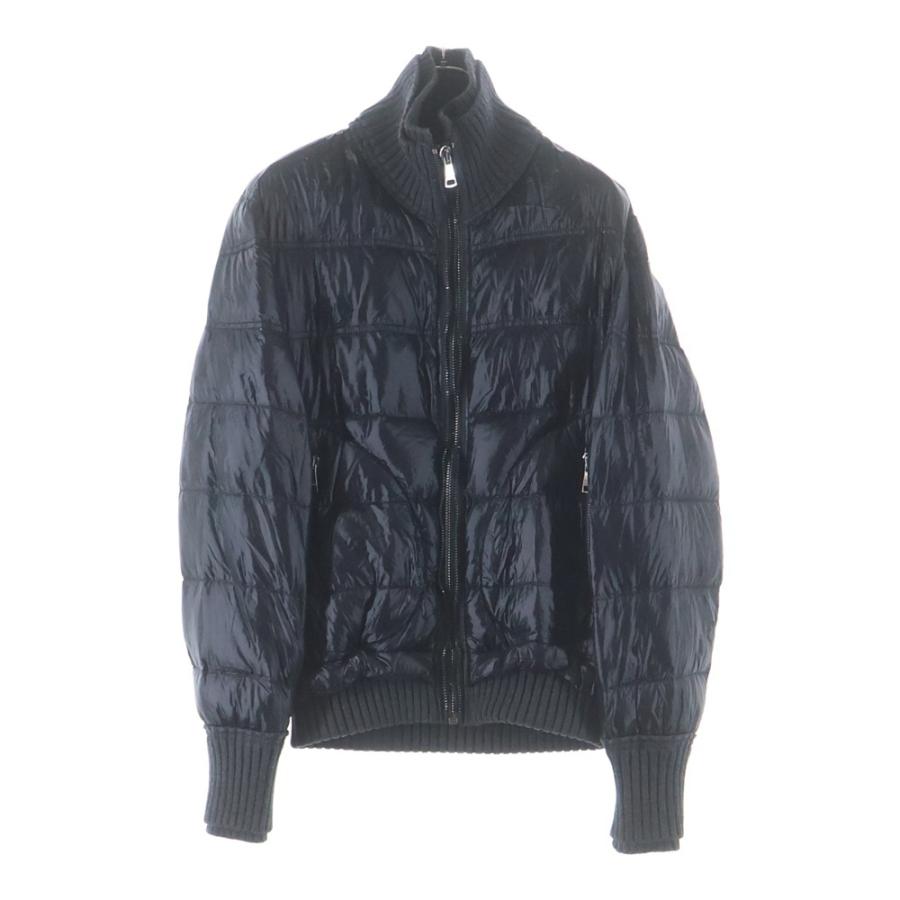 DOLCE & GABBANA ドルチェアンドガッバーナ ニット切り替え ナイロン ジップアップ パファージャケット ブラック G9903T DOLCE&GABBANA（ドルチェ & ガッバーナ） DOLCE & GABBANA ドルチェ