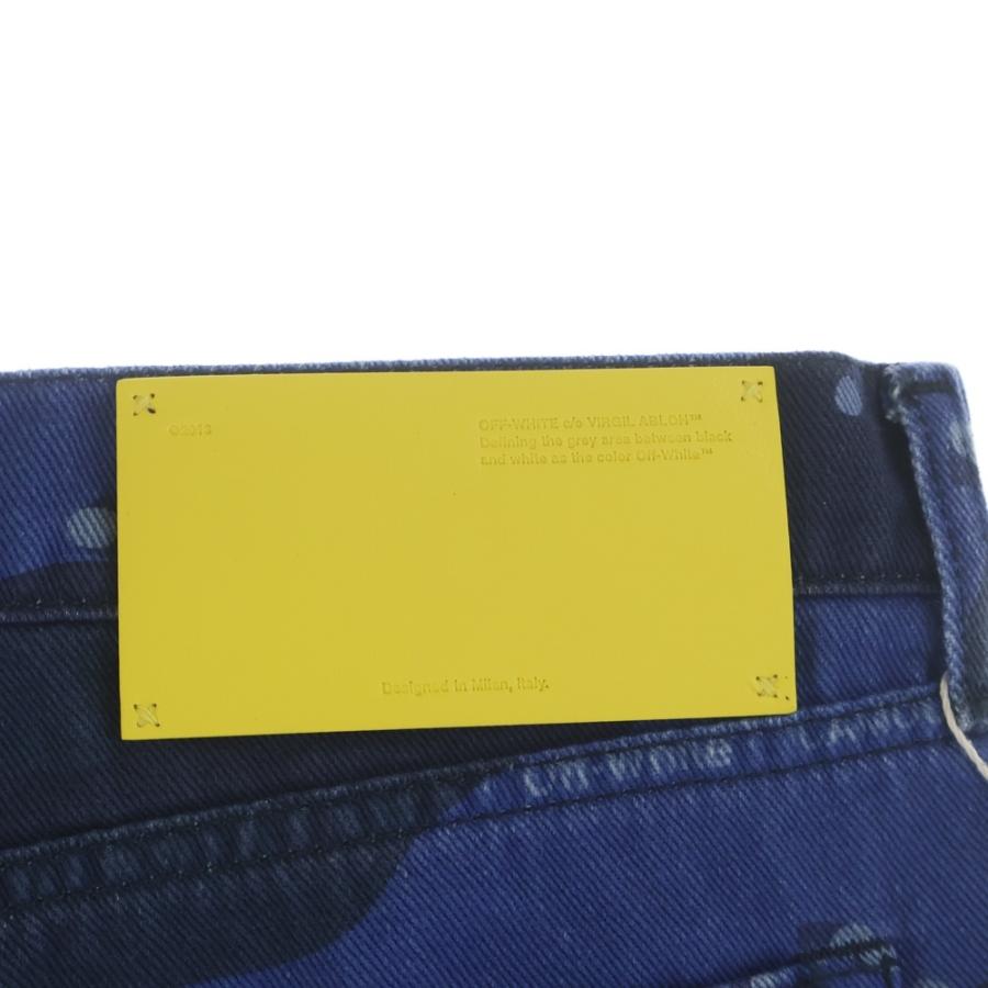 OFF-WHITE オフホワイト 22AW CAMO SKATE JEANS カモ柄 スケート マルチポケット ジップアップ ストレート デニム パンツ インディゴ OMYA138F22DEN001 オフホワイト 22AW CAMO SKATE JEANS カモ柄 スケート マルチポケット