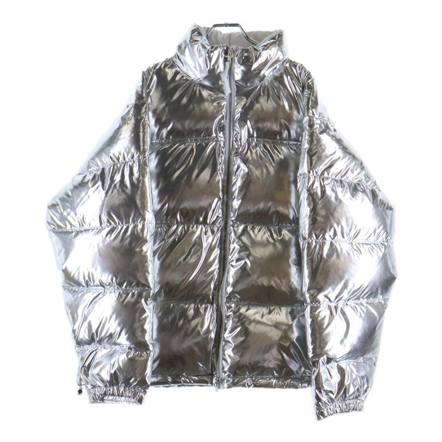 VETEMENTS ヴェトモン 20AW PUFFED JACKET オーバーサイズ ドローコード付き ジップアップ ダウンジャケット シルバー VETEMENTS（ヴェトモン） 20AW PUFFED JACKET オーバーサイズ ドロー