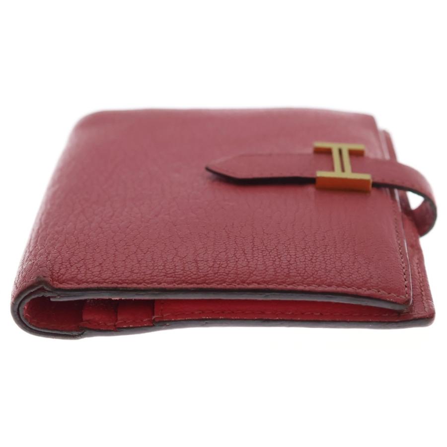 HERMES エルメス ベアン H金具 レザー カードケース A刻印 ピンク ゴールド金具の画像