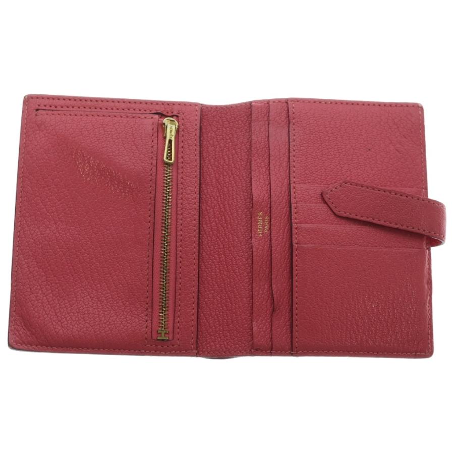 HERMES エルメス ベアン H金具 レザー カードケース A刻印 ピンク ゴールド金具の画像