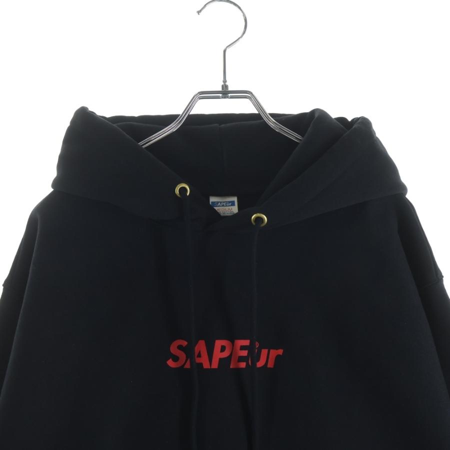 SAPEur サプール YEAR OF THE SNAKE HOODIE スネークバックプリント スウェット プルオーバーパーカー ブラック_2
