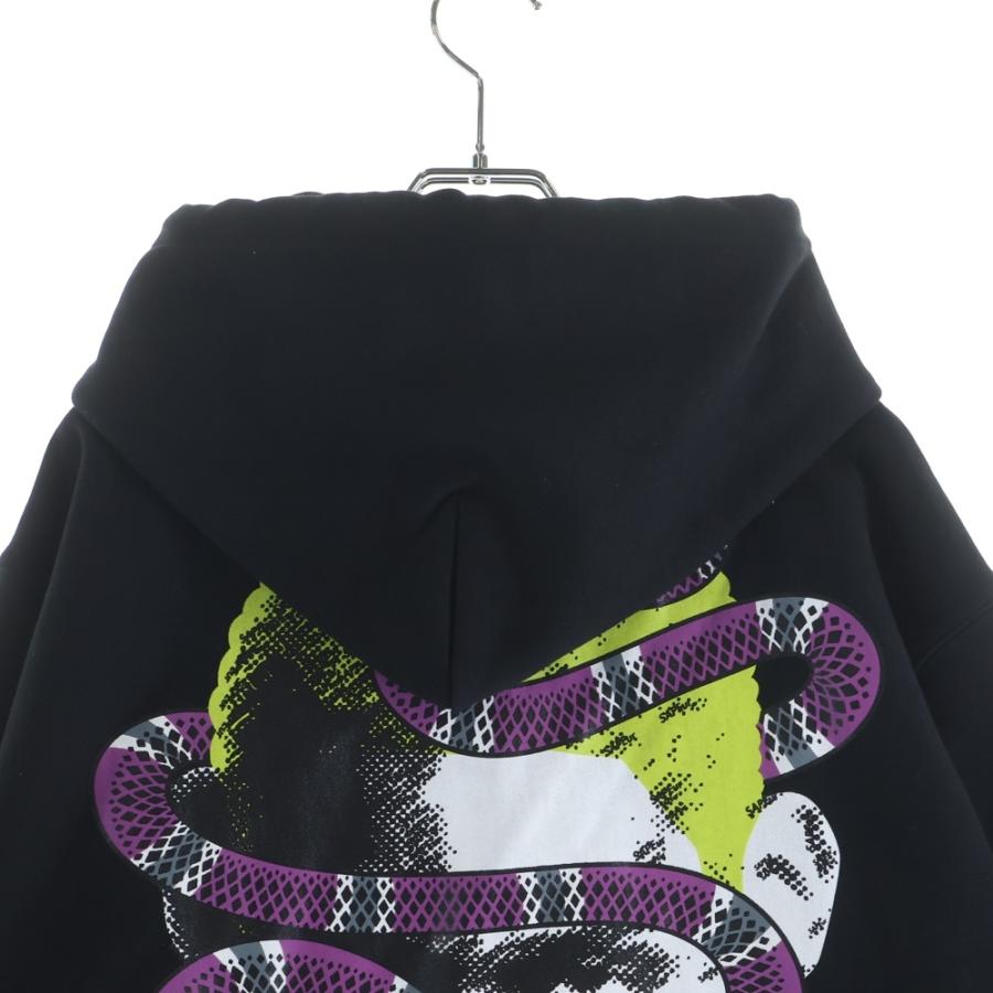 SAPEur サプール YEAR OF THE SNAKE HOODIE スネークバックプリント スウェット プルオーバーパーカー ブラック_3
