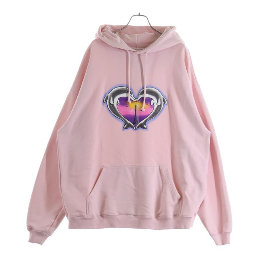 VETEMENTS パーカー　ピンク VETEMENTS（ヴェトモン） 21AW DOLPHIN HEARTS HOODIE ドルフィン