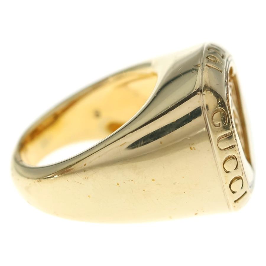 GUCCI シグネットリング　18.5号　ゴールド　付属品付き GUCCI（グッチ） SIGNET RING コートオブアームズエングレーブ