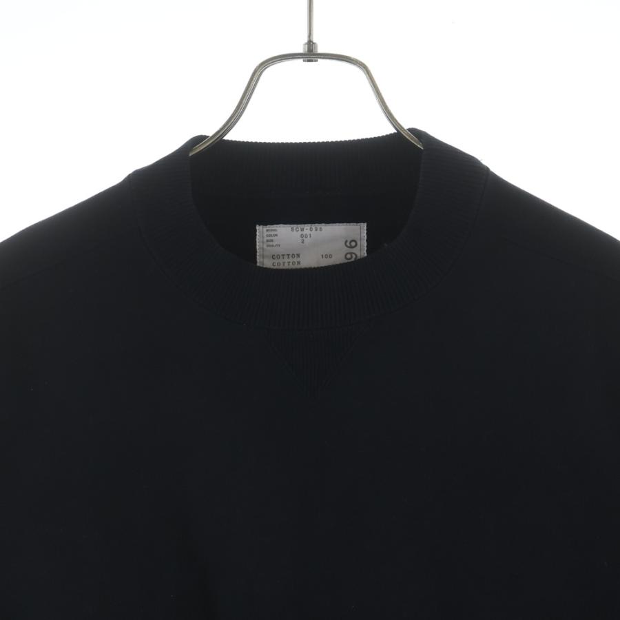 Sacai サカイ SWEAT JERSEY PULLOVER ジャージー サイドボタン コットン クルーネック スウェット プルオーバー ブラック SCW-096_2