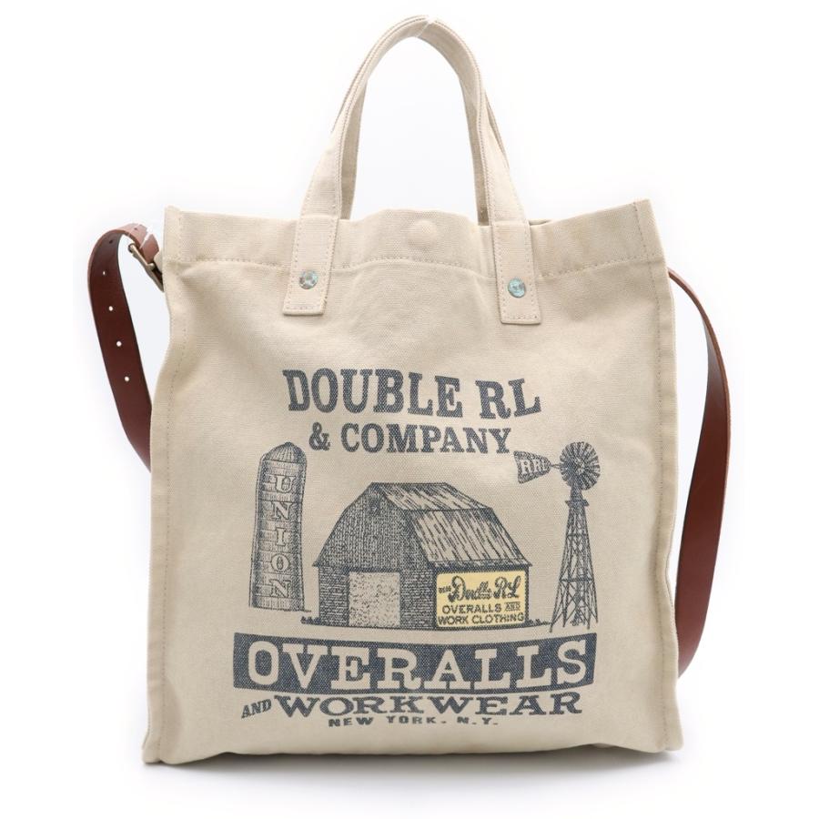 RRL ダブルアールエル キャンバス ロゴプリント レザーストラップ 2WAY