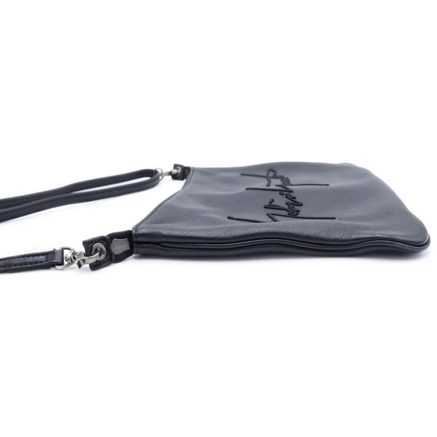 discord Yohji Yamamoto ディスコード ヨウジヤマモト SIGNATURE SACOCHE シグネチャーロゴ カウレザー サコッシュ ショルダーバッグ ブラック DA-I98-790 ディスコード ヨウジヤマモト SIGNATURE SACOCHE シグネチャーロゴ