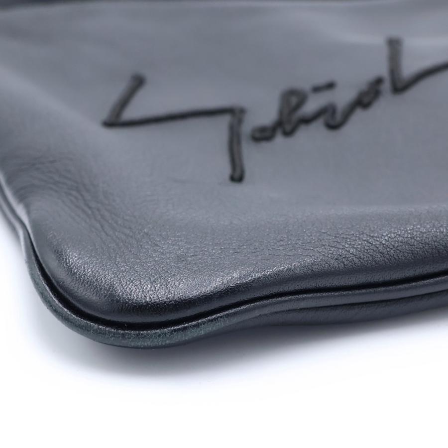 discord Yohji Yamamoto ディスコード ヨウジヤマモト SIGNATURE SACOCHE シグネチャーロゴ カウレザー サコッシュ ショルダーバッグ ブラック DA-I98-790 ディスコード ヨウジヤマモト SIGNATURE SACOCHE シグネチャーロゴ