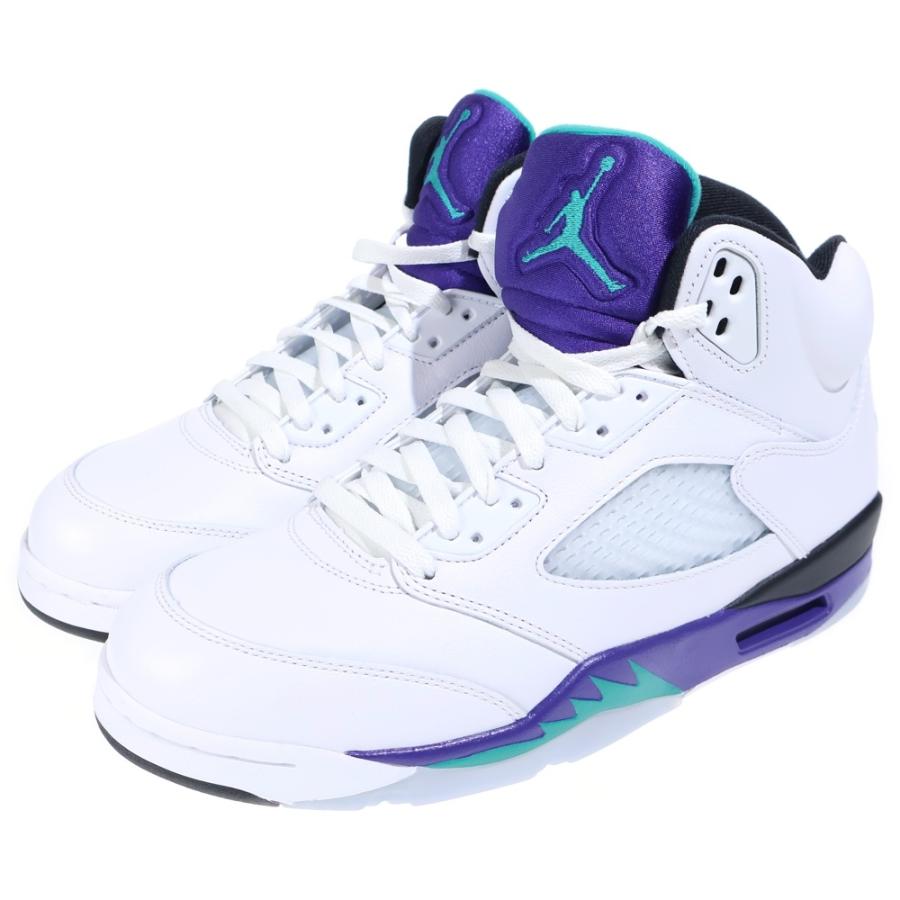 エアジョーダン5 ハイカット スニーカー ホワイト/パープル NIKE（ナイキ） AIR JORDAN 5 RETRO GRAPE エアジョーダン5 ハイカット