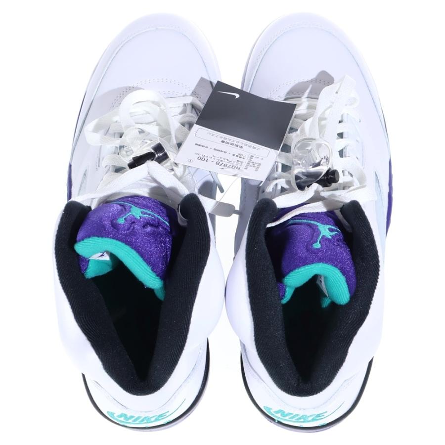 エアジョーダン5 ハイカット スニーカー ホワイト/パープル NIKE（ナイキ） AIR JORDAN 5 RETRO GRAPE エアジョーダン5 ハイカット