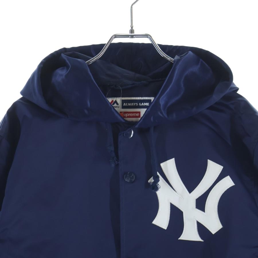 Supreme 15SS マジェスティック ヤンキース　コーチジャケット　美品 Supreme（シュプリーム） 15SS ×Majestic NY Yankees Satin Hooded