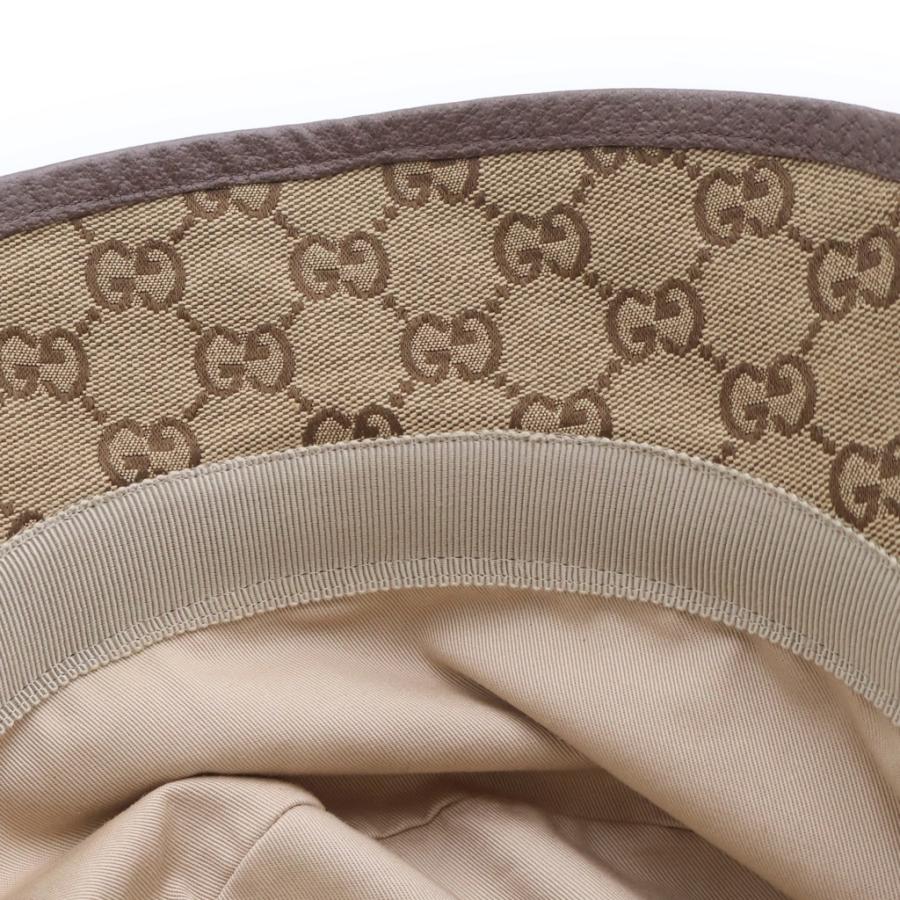 GUCCI（グッチ） GGキャンバス レザーベルト フェドラ バケットハット