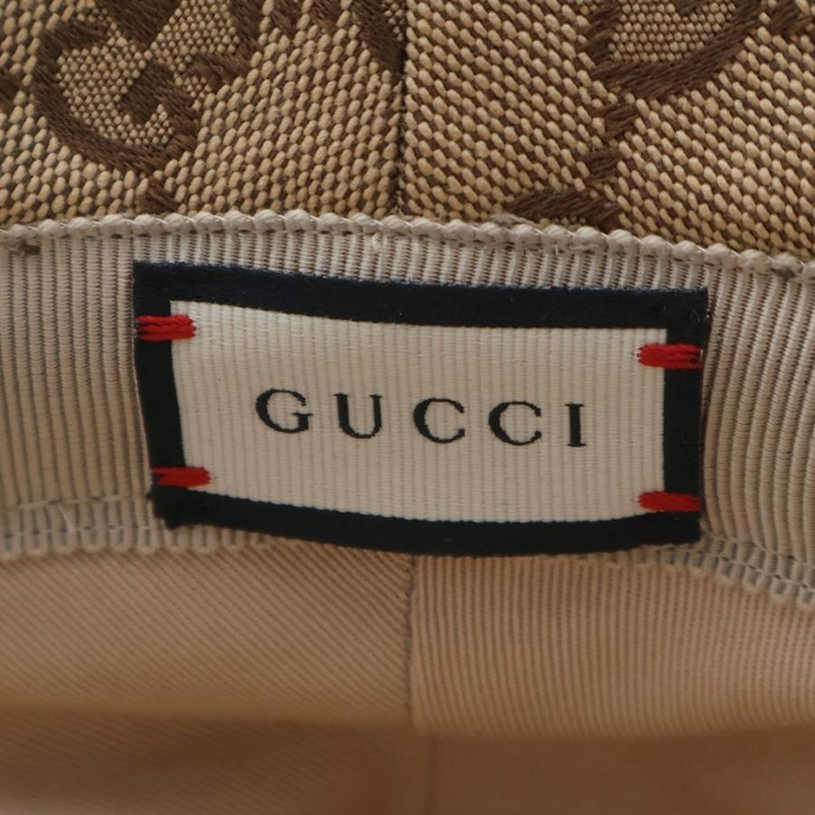 GUCCI（グッチ） GGキャンバス レザーベルト フェドラ バケットハット