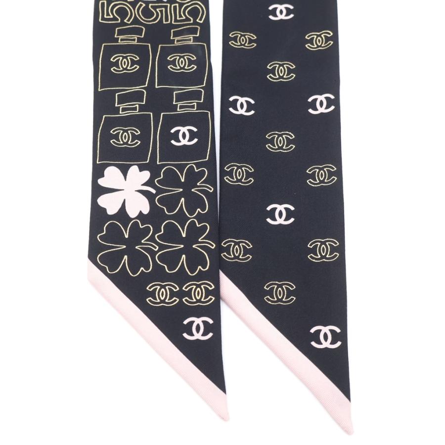 【未使用】シャネル スカーフ バンダナ ココマーク クローバー CHANEL（シャネル） 25S ココマーク クローバー シルク ツイリー