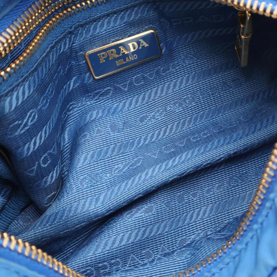 PRADA（プラダ） トライアングルロゴプレート ナイロンポーチ ブルー
