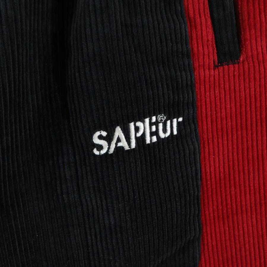 SAPEur サプール ロゴ刺繍 コーデュロイ イージートラックパンツ