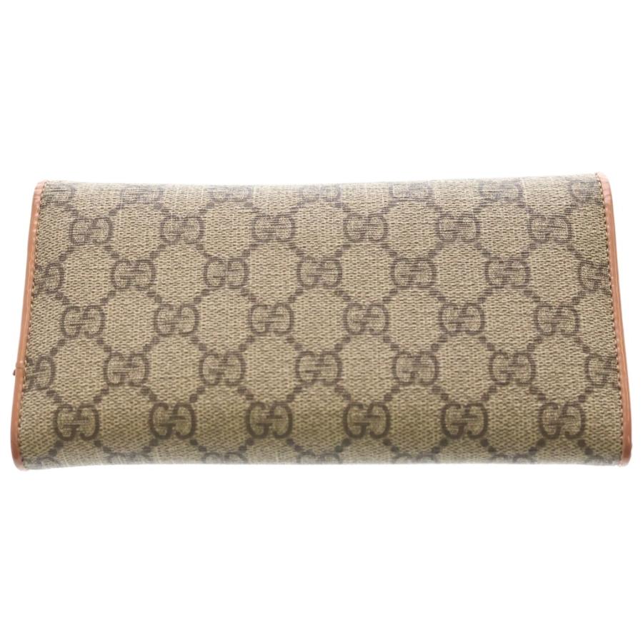 GUCCI（グッチ） レザー GGスプリーム ゴールド金具 二つ折り長財布
