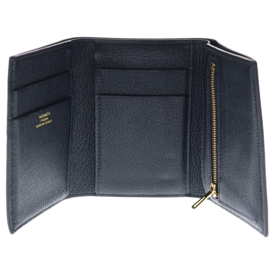 HERMES エルメス　ベアンコンパクト　ブラック シルバー 財布 エルメス ベアン コンパクト 黒 ブラック エプソン シルバー金具