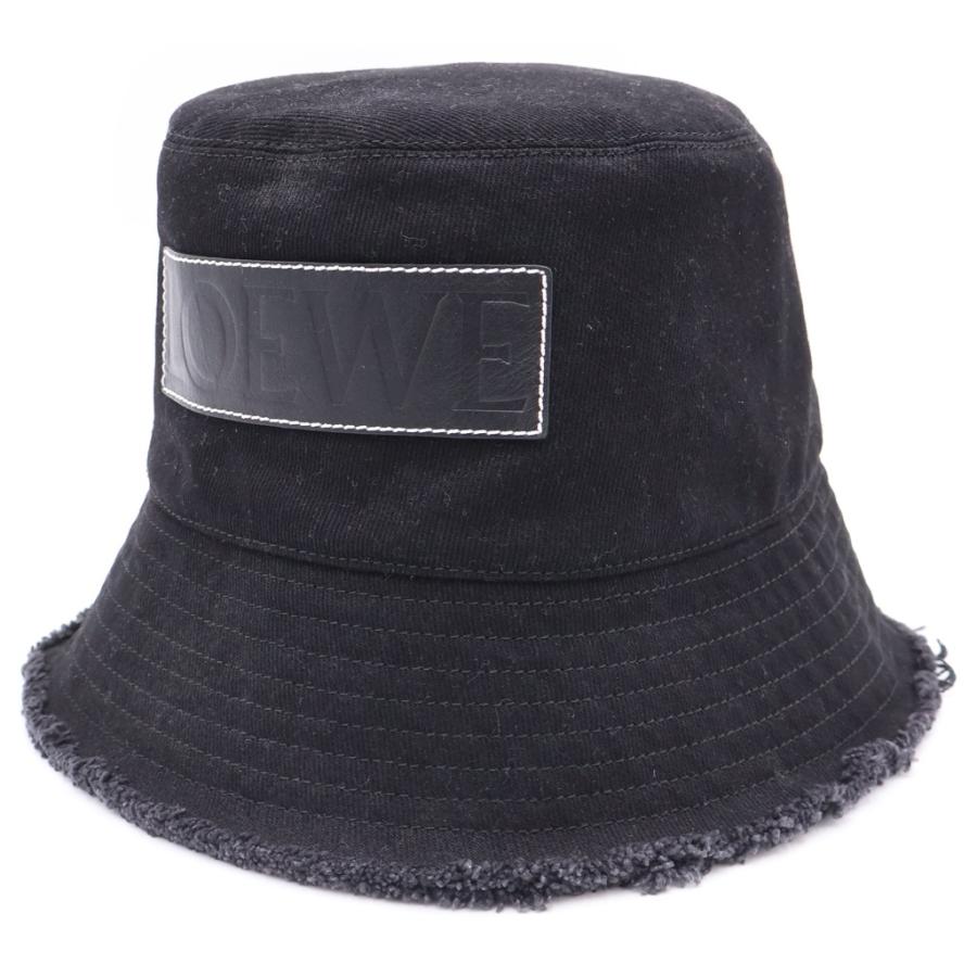 LOEWE（ロエベ） FRAYED BUCKET HAT ステッチブリム フリンジ レザー