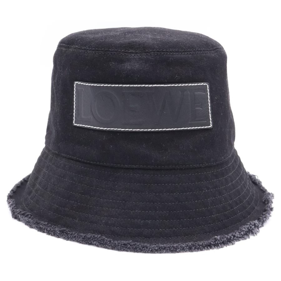 LOEWE（ロエベ） FRAYED BUCKET HAT ステッチブリム フリンジ レザー