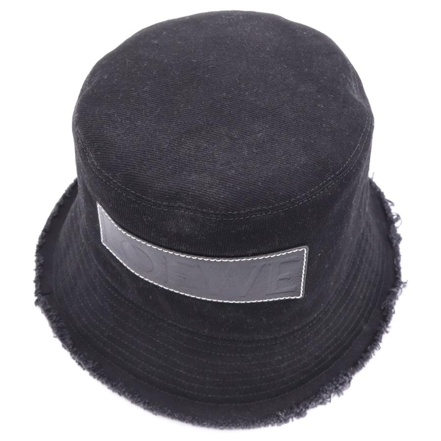 LOEWE（ロエベ） FRAYED BUCKET HAT ステッチブリム フリンジ レザー