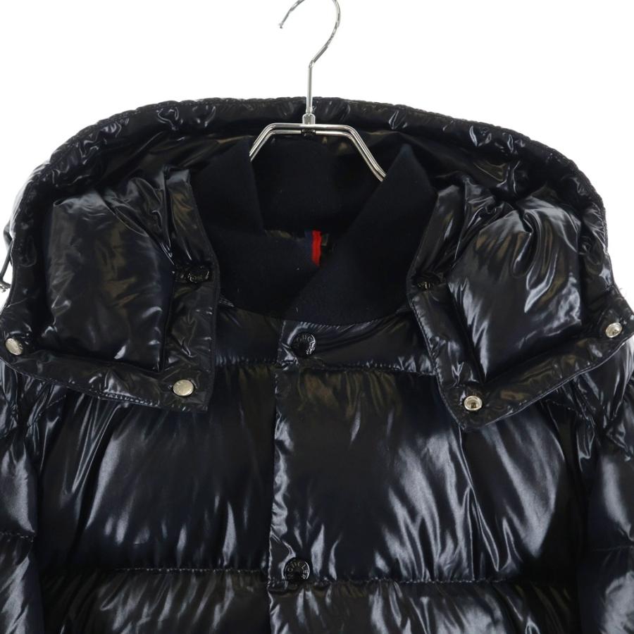 MONCLER モンクレール 24AW MALJASSET 袖ロゴワッペン フーデッド ジップアップダウンジャケット ブラック J20911A00006の画像