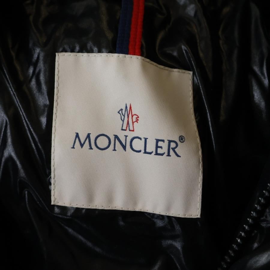 MONCLER モンクレール 24AW MALJASSET 袖ロゴワッペン フーデッド ジップアップダウンジャケット ブラック J20911A00006の画像