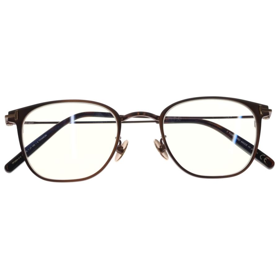 TOM FORD トムフォード クラシカルシェイプ メタルフレーム ブルーライトカットレンズ メガネ サングラス 眼鏡 ブラウン TF5864-D-8 TOM FORD（トムフォード） クラシカルシェイプ メタルフレーム ブルー