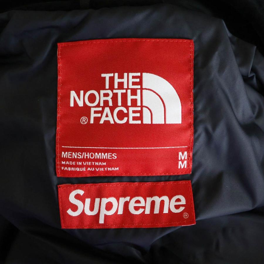 ザノースフェイス 23AW ×SUPREME Suede Nuptse Jacket シュプリーム ロゴエンブロイダリー スエード ヌプシ ダウンジャケット NF0A875Nの画像