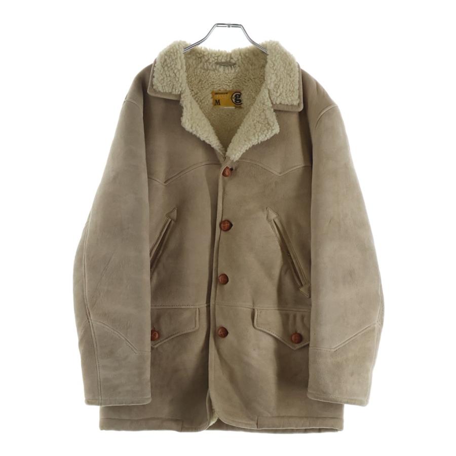 美品 90's 古着 シープスキン ムートン レザーJKT ベージュ L GOODENOUGH（グッドイナフ） 90S VINTAGE 2ND ヴィンテージ セカンド