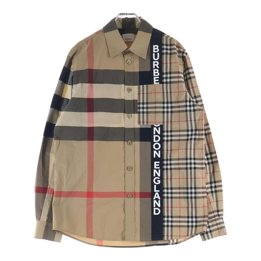 『新品・未使用』BURBERRY チェック柄 長袖シャツ BURBERRY（バーバリー） 20AW ロゴパッチワーク チェック柄 プリント