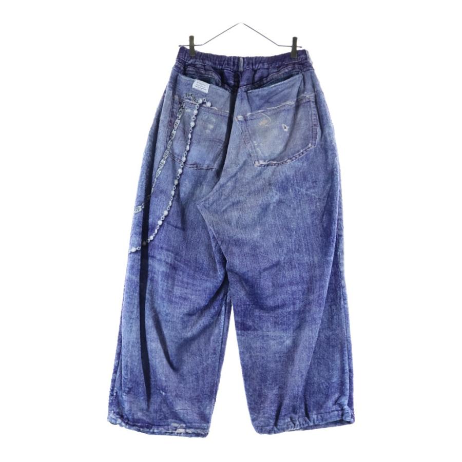 TALKING ABOUT THE ABSTRACTION トーキング アバウト ザ アブストラクション 25AW フリース デニム プリント ワイド ポリエステルパンツ ブラック 2526AW-PT-005 TALKING ABOUT THE ABSTRACTION（トーキングアバウトジ
