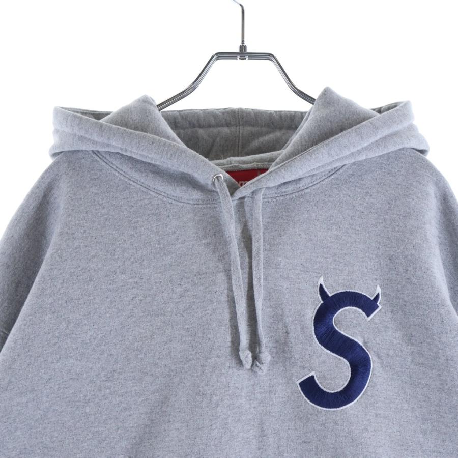 SUPREME シュプリーム 22AW S Logo Hooded Sweatshirt ロゴエンブロイダリー プルオーバースウェットフーディー パーカー グレー_2