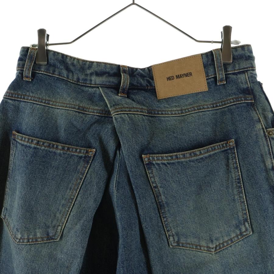 HED MAYNER ヘドメイナー 25AW DENIM PANTS ロゴパッチ ジップフライデニムパンツ ジーンズ インディゴ HMMB67030Aの画像