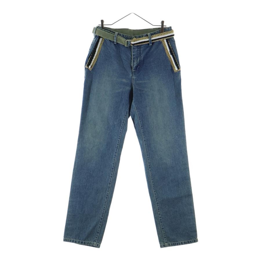 sacai（サカイ） 17SS ベルテッド コットン ワイドデニムパンツ