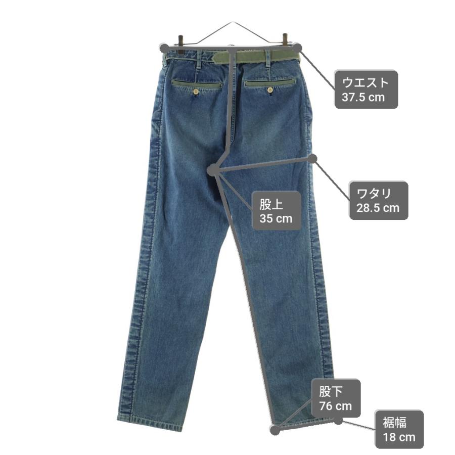 sacai（サカイ） 17SS ベルテッド コットン ワイドデニムパンツ 