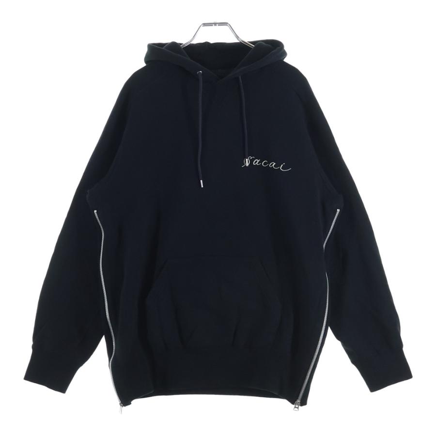sacai  Dr.wooコラボ パーカー 黒M sacai（サカイ） 19SS ×Dr.Woo Side Zip Hoodie ドクターウー サイド