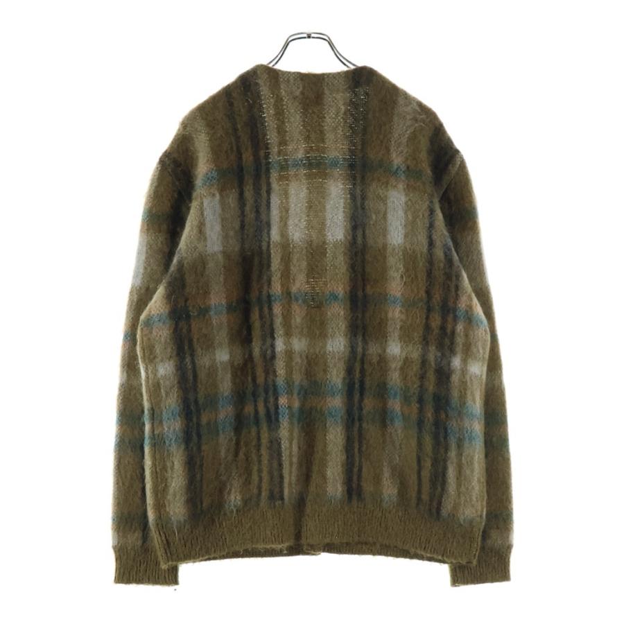CELINE セリーヌ 20AW BRUSHED MOHAIR CHECK CARDIGAN ブラッシュドモヘア チェックカーディガン グリーン 2A32J204Lの画像