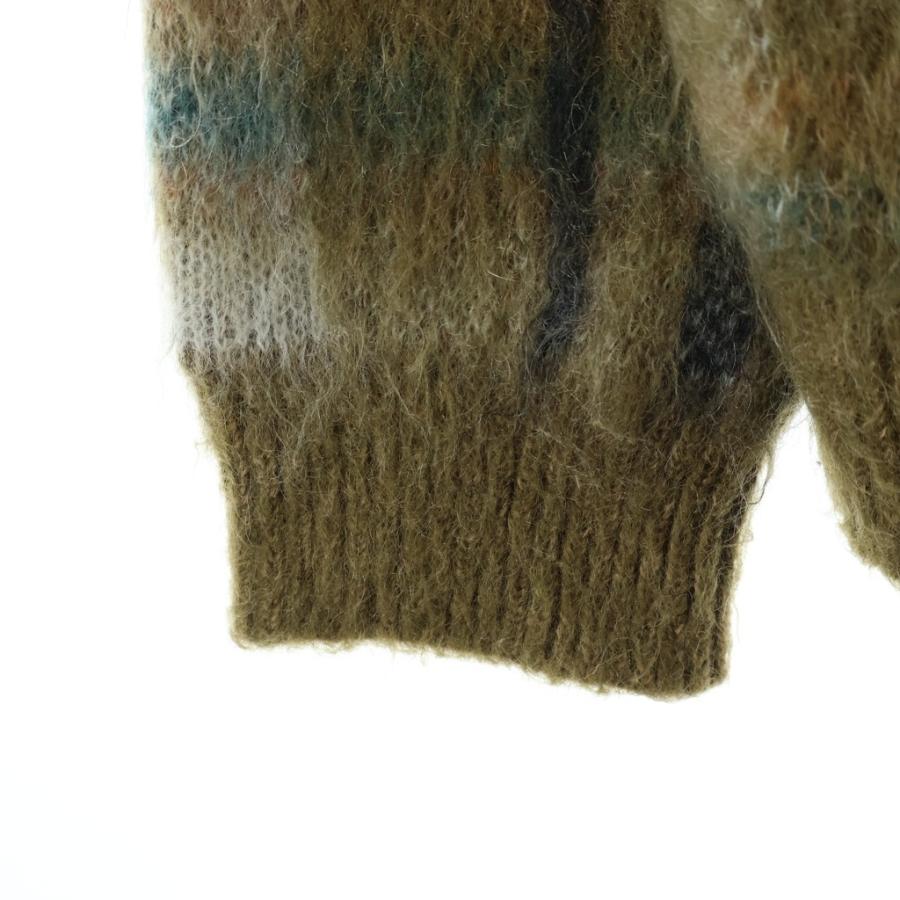 CELINE セリーヌ 20AW BRUSHED MOHAIR CHECK CARDIGAN ブラッシュドモヘア チェックカーディガン グリーン 2A32J204Lの画像
