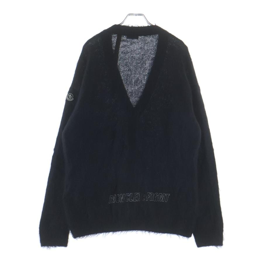 4783【QR鑑定済み】モンクレール☆センターロゴ入りニット ブラック MONCLER（モンクレール） 21AW ×FRAGMENT DESIGN フラグメントデザイン