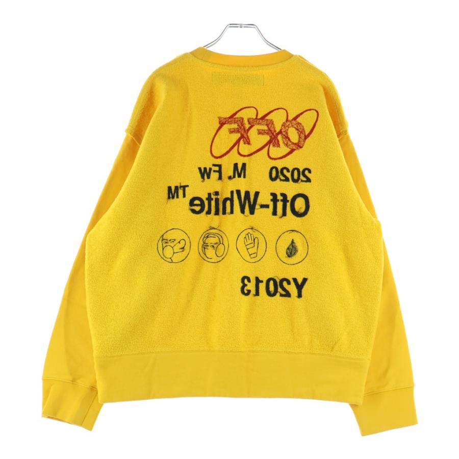 オフホワイト 19AW Industrial Y013 Incomp Crewneck バック切替刺繍
